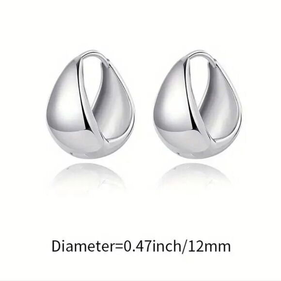 Gold Plated Needle Stud Earrings Wide Edge Drop style - Picture 5 of 12